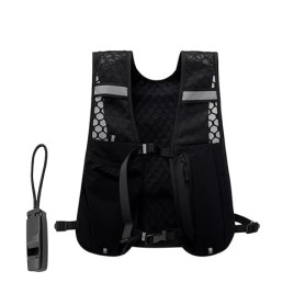 Anseom Sac à Dos d'Hydratation, Réglable Sac à Dos Gilet Trail avec Sifflet Léger et Respirant Réfléchissant Gilet Course a Pied