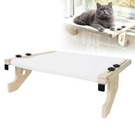 EAAGHK Hamac Chat Radiateur Mural, Transat pour Chat Intérieur Bois, Hamac Chats Suspendus 55x38x16.7 cm, Panier Chats à Suspend