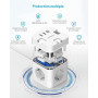 SUDEERY Cube de prise 6 en 1 avec USB C, 3 prises, prise plate avec interrupteur individuel, multiprise cube avec câble de 2 m,