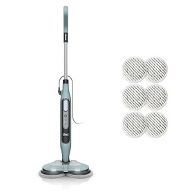 Shark Steam Mop Balai automatique à vapeur et à récurer, 3 réglages vapeur, assainit, élimine taches et saleté, 2 tampons rotati