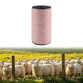 Hanured 1000 M Fil de Clôture Électrique, 6 Brins Corde de Clôture Électrique,Corde Conductrice en Acier Inoxydable,pour Clôture