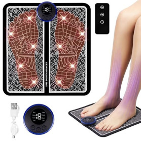 OSDUE Massage des Pieds, Tapis Masseur Plantaire Electrique de Massage 8 Modes et 19 Intensités avec USB Télécommande et Afficha