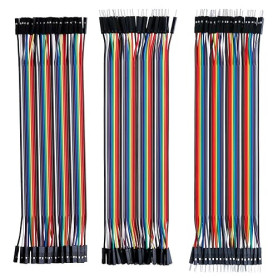 ELEGOO Lot de 120pcs Câbles Dupont Breadboard 28AWG 3 en 1 [40Pin Mâle vers Femelle, 40Pin Mâle vers Mâle, 40Pin Femelle vers Fe