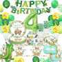 Decoration Anniversaire Dinosaure 4 Ans, Dinosaure Kit Anniversaire Garçon, Ballon 4 Ans, Dino Party Vaisselle pour Garçon