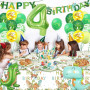 Decoration Anniversaire Dinosaure 4 Ans, Dinosaure Kit Anniversaire Garçon, Ballon 4 Ans, Dino Party Vaisselle pour Garçon