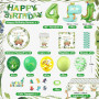 Decoration Anniversaire Dinosaure 4 Ans, Dinosaure Kit Anniversaire Garçon, Ballon 4 Ans, Dino Party Vaisselle pour Garçon