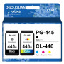CAIDI Cartouche d'encre PG445 CL446 Compatible avec Canon Pixma MX494 MG2440 MG2540 MG2940 IP2840 MG2545 TS3140 MG3040 TR4540 44