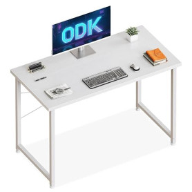ODK Petits Bureau D'ordinateur, 100x48cm Bureau Informatique Table D'Étude Table D'Écriture pour Ordinateur, Chambre, Blanc