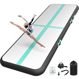 Tapis de Gymnastique 2/3/4/5/6m épaisseur 10/15cm avec Pompe à air 600W,Tapis de Gym,Tumbling Mat, Air Floor Mat pour Gymnastiqu