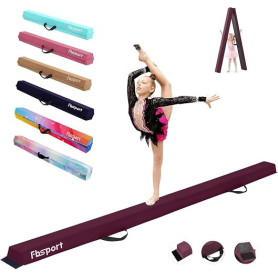 FBSPORT Poutre Gymnastique Enfant 240/270/300 cm Poutre Gym Poutre d'équilibre au Sol, Poutre de Gymnastique Pliable pour entraî