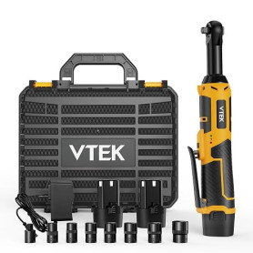 VTEK Clé à cliquet sans fil étendue 3/8" Clé à cliquet électrique 12V 40 pi-lb 400 tr/min,Déclencheur à Vitesse Variable