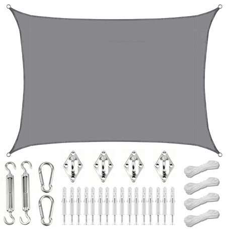 Voile D'Ombrage Rectangulaire,Voile D'ombrage Imperméable Rectangulaire 2x3m,Toile Ombrage Imperméable,Filet Dombrage Rectangle,
