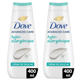 DOVE - Crème de douche Advanced Care Hypoallergénique - Testé dermatologiquement - Sensation de peau douce pendant 24h (lot de 2