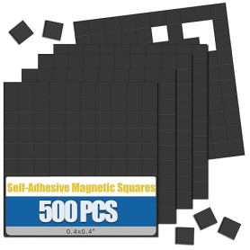 500 Pièces Aimant Autocollant, 10x10mm Plaque Aimantée Adhésive, Plaquettes Magnétiques Autocollantes, Petit Aimant a Coller Pla