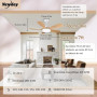 Newday Ventilateur de Plafond avec Lumiere Couleur En Bois, 106cm Ventilateur de Plafond avec Telecommande Silencieux, Dimmable