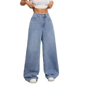 OYICAI Jean Femme Large Baggy Denim Tendance 2026 Pantalon Vintage Hip Hop Loose Fit Streetwear