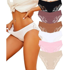 BeReady Culotte sans Couture Femme Invisible Dentelle Slip Taille Basse sous Vetement Feminins Confortable Culottes Lot de 6