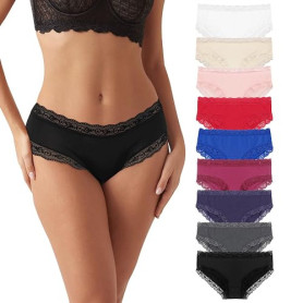 Libella Culottes sans Couture Femme Culotte Dentelle Invisible Sexy Culottes Satin Confort Slips en sous-vêtement et Microfibre