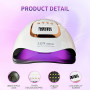 380W UV LED Nail Lamp,Sécheur de gel de vernis à ongles avec 81 perles, lampe UV pour ongles avec 4 réglages de minuterie, Séche