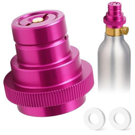 Druuzyl Adaptateur Rapide CO2 pour SodaStream Duo, Recharge Gazéifiée TR21-4, Compatible avec Machines à Soda (Rose) - Connexion