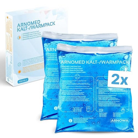 2x Poches réfrigérantes réutilisables d’ARNOMED® avec gel 13x14cm, compresses froides/chaudes réutilisables et passant au micro-