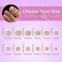 ZAHRIVA 120 Pièces Faux Ongles d'Orteil, Faux Orteil Ongles Pieds à Couverture Complète French Capsule Ongle Pied pour Manucure,