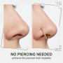 BDEPSTR Lot de 8 Faux Piercings Nez en Forme de D - Anneaux de Nez Sans Perçage en Acier Inoxydable Doré - Tailles Mixtes 8mm et