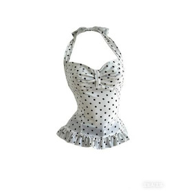 GORGLITTER Haut dos nu pour femme avec polka Dot Transparent Top d'été à bretelles avec volants Camisole