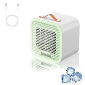 HyAdierTech Climatiseur Mobile, Mini Rafraîchisseur d'Air Personnel Silencieux avec 3 Vitesses, Ventilateur Rechargeable USB pou