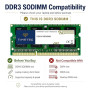 Timetec 8 Go DDR3L/DDR3 1600MHz PC3-12800 Non-ECC sans tampon 1.35 V/1.5 V CL11 2Rx8 double rang 204 broches SODIMM ordinateur p