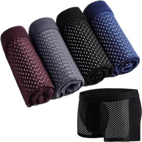 TAIYANYU Culotte en Bambou boxerships pour Homme Set de 4 Culottes pour Homme Ultra Doux et Respirant de Haute qualité Confort C