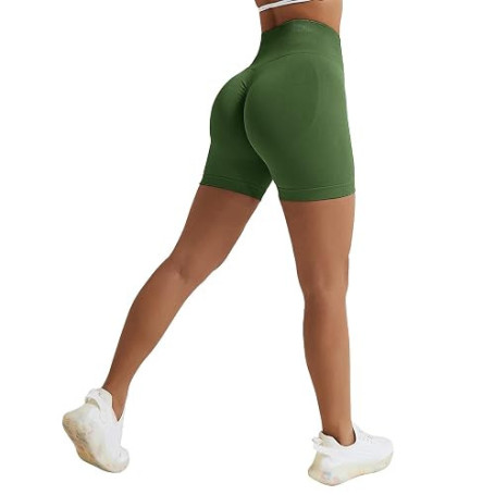 Vertvie Short de sport pour femmes, taille haute, sans coutures, legging court, push up, pour la gym, le cyclisme, fitness, la c