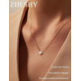 ZHESHY Collier Femme Or Avec Zircone Cubique Trefle A 4 Feuilles Chaine Plaqué Or 14k Imperméable Réglable Personnalisé Fantaisi