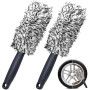 2 pièces de brosse de nettoyage pour jantes en aluminium, brosse nettoyante pour jantes, brosse de jantes en microfibre, brosse