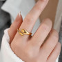 Dryxog Bague Femme Reglable Bague Acier Inoxydable Femme Ring Larme Bagues Goutte d'Eau Chunky Hypoallergéniques Empilables Pouc