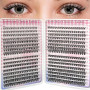 LUFFLOK 640pcs Kit Extension Cils Individuels 30D+40D+50D+60D Faux Cils | Faux Cils Bouquet Volume Russian D Curl DIY Extensions