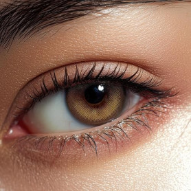 Elizzm Lentilles Couleur Marron Claire - 3 Mois, 1 Paire, Naturelle, Sans Correction – Brown