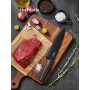Yabano Couteaux de Cuisine, Set de 8 Bloc de Couteaux en Acier Inoxydable avec Affûteur Intégré, Couteaux Noirs Tranchants avec 