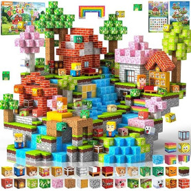 Construction Magnetique Enfant 150 pièces 2CM Magnetic Blocks 3+ Jeux Aimants, Bloc de Cube Magnétique de pour Garçon et Fille,