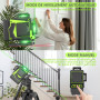 Niveau Laser Chantier Autonivelant 360° x 4 Avec trépied, Lazer Niveaux 4D 16 Lignes Laser, Mode Impulsion ExtéRieur, 2 x Batter