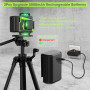 Niveau Laser Chantier Autonivelant 360° x 4 Avec trépied, Lazer Niveaux 4D 16 Lignes Laser, Mode Impulsion ExtéRieur, 2 x Batter