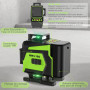 Niveau Laser Chantier Autonivelant 360° x 4 Avec trépied, Lazer Niveaux 4D 16 Lignes Laser, Mode Impulsion ExtéRieur, 2 x Batter