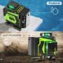 Niveau Laser Chantier Autonivelant 360° x 4 Avec trépied, Lazer Niveaux 4D 16 Lignes Laser, Mode Impulsion ExtéRieur, 2 x Batter