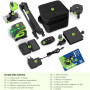 Niveau Laser Chantier Autonivelant 360° x 4 Avec trépied, Lazer Niveaux 4D 16 Lignes Laser, Mode Impulsion ExtéRieur, 2 x Batter