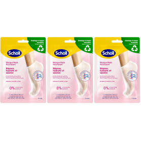 Scholl Masque Pieds Nourrissant à l'Huile de Noix de Coco: Sans parfum ni colorants pour peaux sèches. Chaussettes hydratantes n