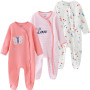 Kiddiezoom Baby Boys Lot de 3 bodies à manches courtes bio
