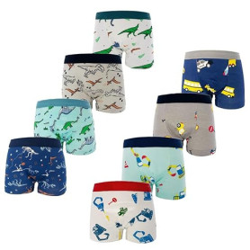 FedMois Culotte Garçon Coton Boxer sous-vêtement 3-11 Ans, Lot de 8