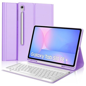 Coque Clavier pour Samsung Galaxy Tab S10 FE+ Plus 13.1" 2025, Clavier Azerty Français Bluetooth DéTachable, étui avec Bluetooth