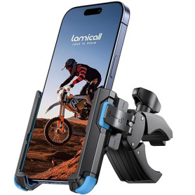 Lamicall Support Téléphone Vélo, Support Téléphone Moto - [1S Verrouillage] 360° Rotation, Ne Bloque Pas Caméra, Stable & Sûr, p