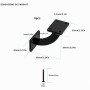 Support, Lot de 4 Supports de Main Courante, Noir Porte-Mains Courantes pour Escaliers en Bois, Supports Fixations pour Rampes d